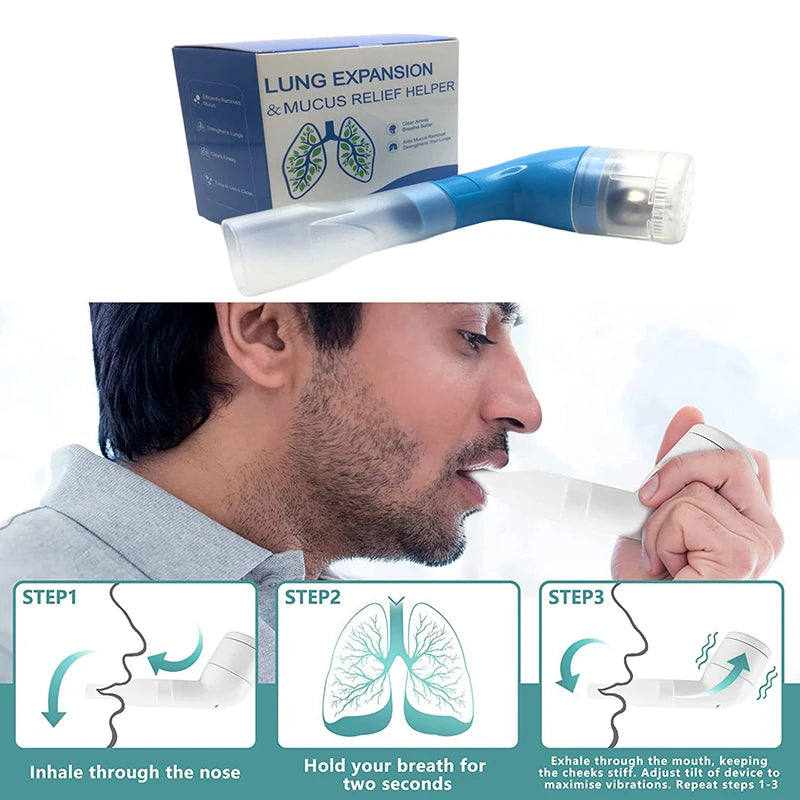 NEW Mucus Removal Device Lung Expander Breathing Exercise Respiratory Trainer Phlegm Remover Clear Relife Drug-Free OPEP Therapy