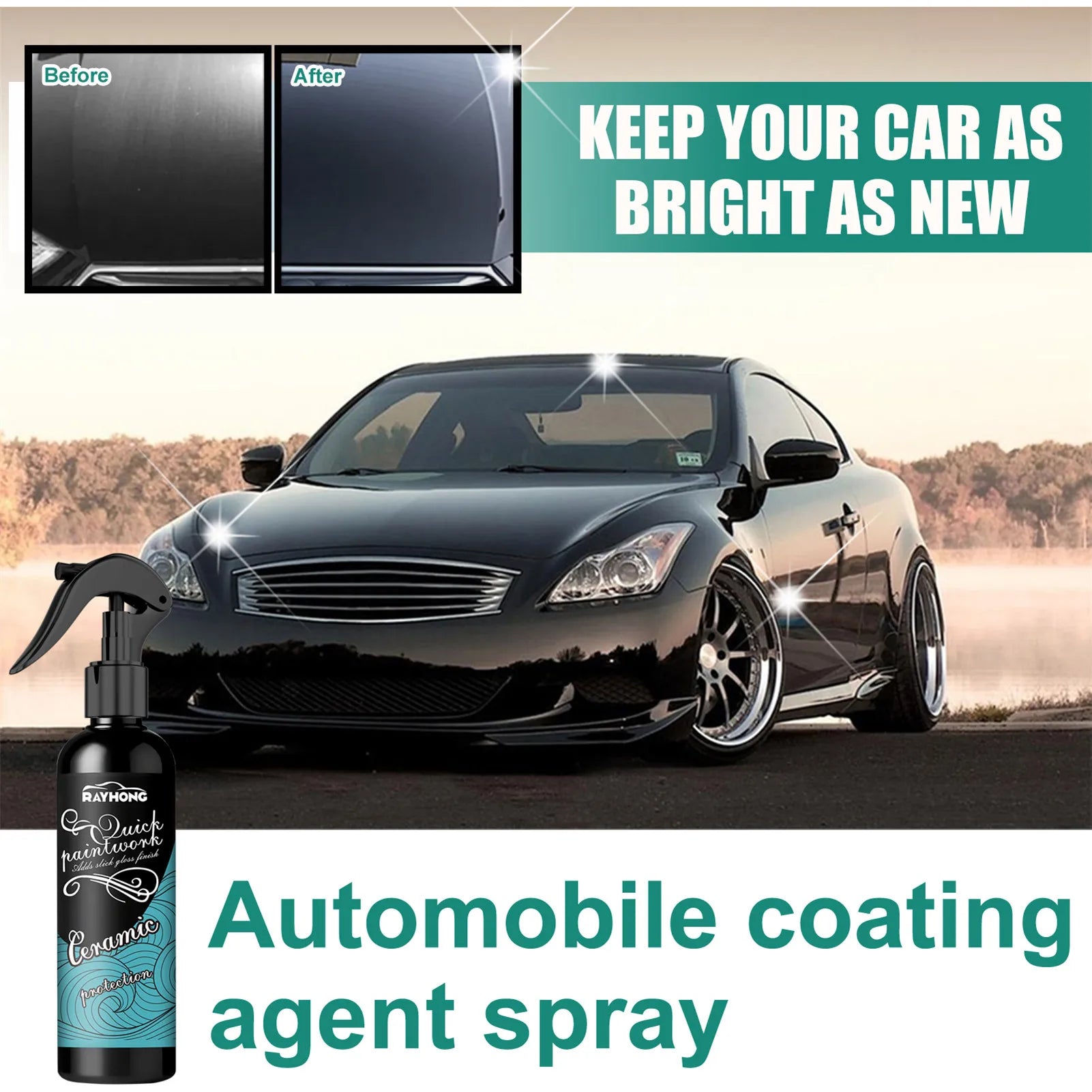 100ml Car Ceramic Coating Spray Hydrophobic Polish Nano Coating Agent Automotive Crystal Plating For Auto Scratch Repair Coating