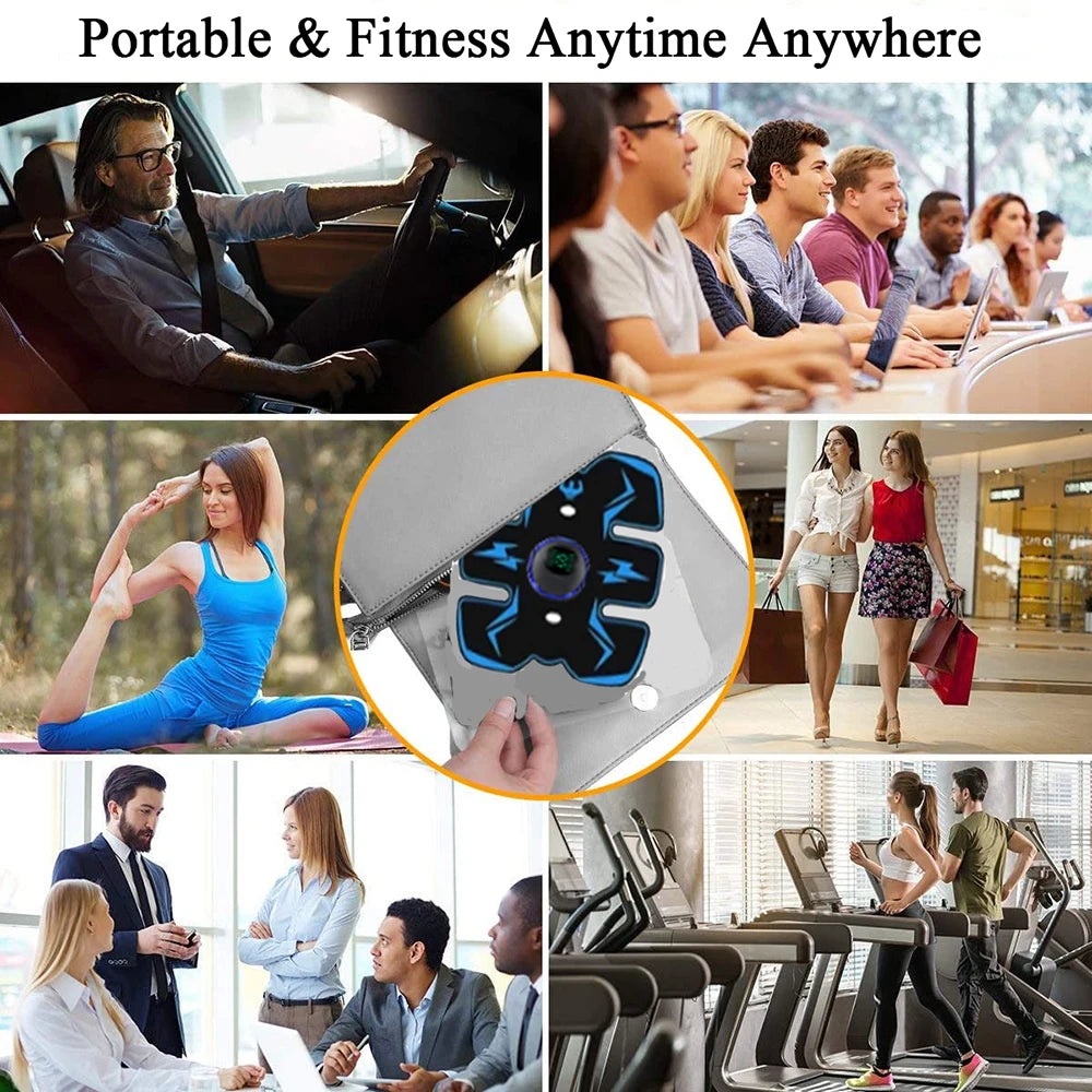 Remote Controller EMS Muscle Stimulator Smart Electric Fitness Abdominal Training Weight Loss Stickers Body Slimming Massager