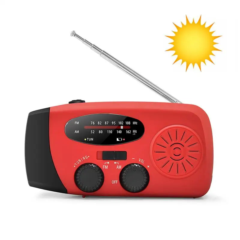 Emergency Weather Radio, Solar Hand Crank Radio With 2000mAh Rechargeable Battery, Survival Portable Radio SOS Alarm, AM/FM