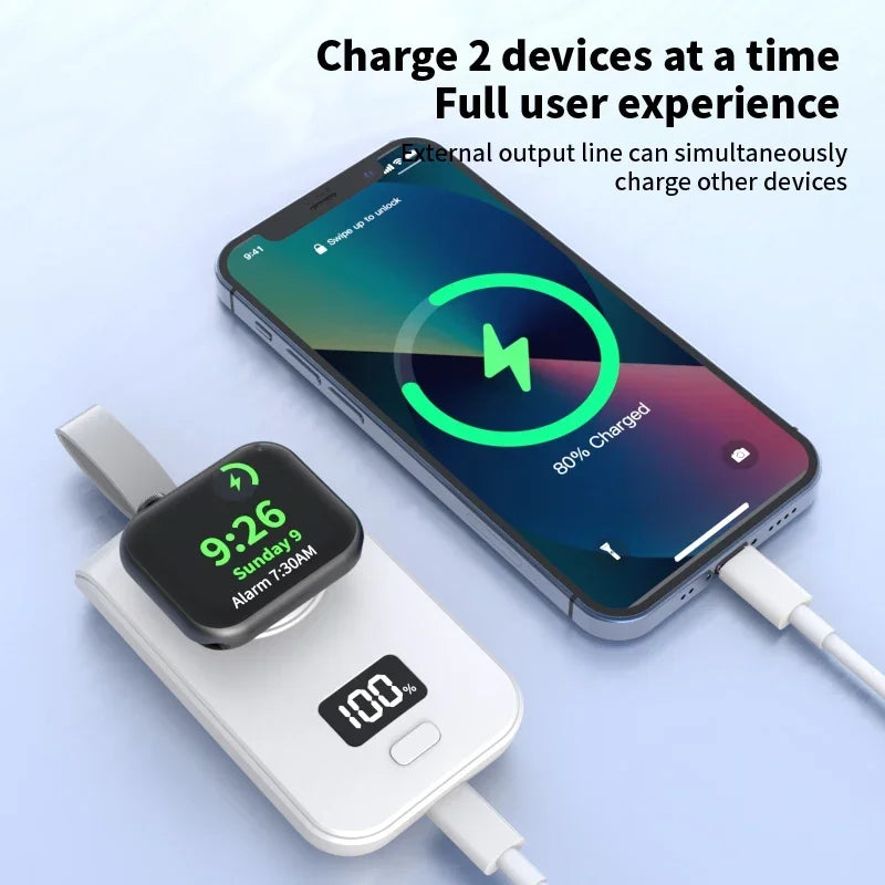 Portable Wireless Charger Power Bank For Apple Watch 8 7 6 5 4 3 SE Ultra for iWatch Magnetic charging station