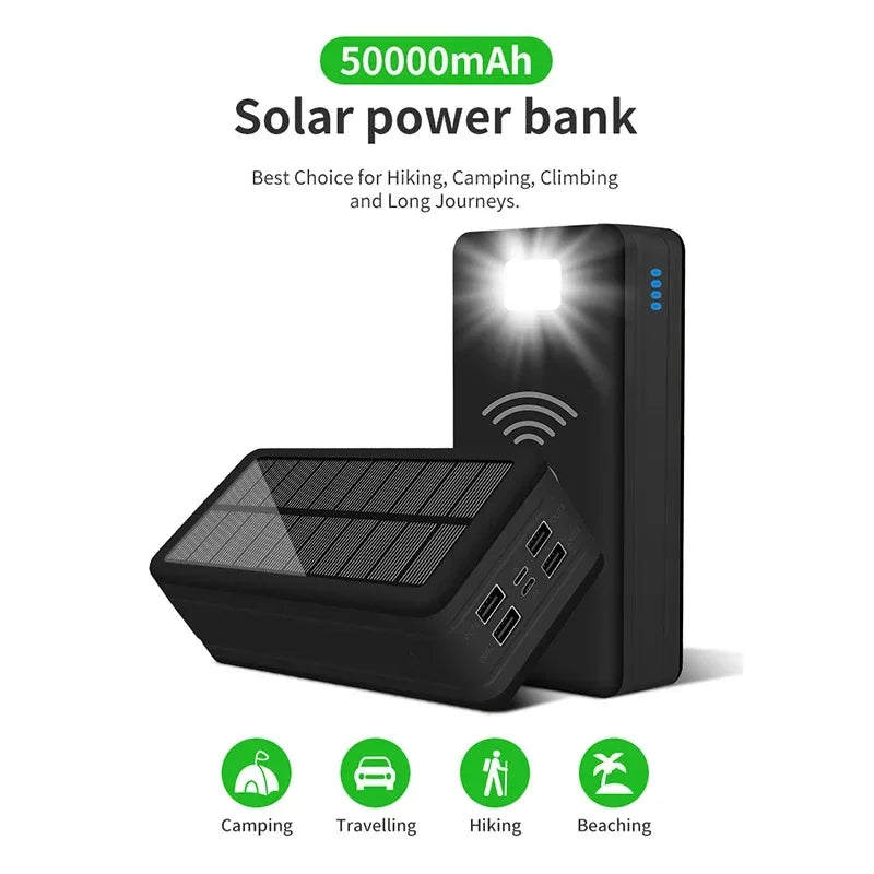 Xiaomi Solar Power Bank 100000mAh Large Capacity External Battery Mobile Phone Wireless Fast Charging Mobile Phone Accessories