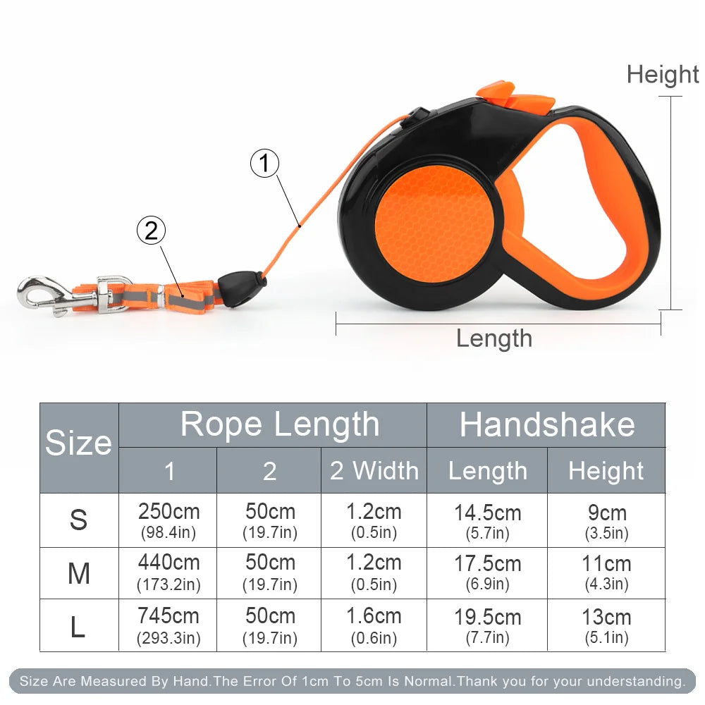 3M/5M/8M Automatic Retractable Reflective Dog Leashes Traction Rope Dogs Cat Walking Pet Leash Lead Automatic Extending