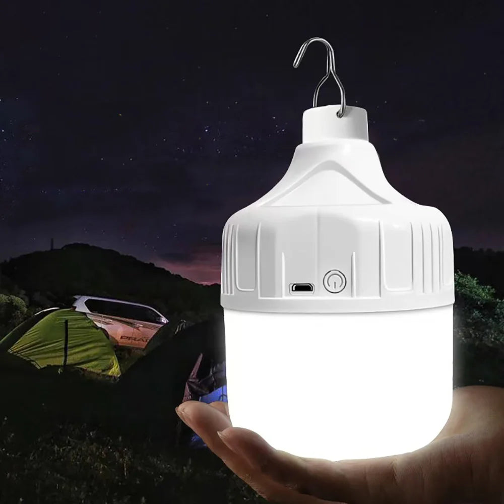 Portable USB Rechargeable LED Camping Light Multifunctional Outdoor Emergency Hanging Tent Lamp Hiking Picnics Night Lighting