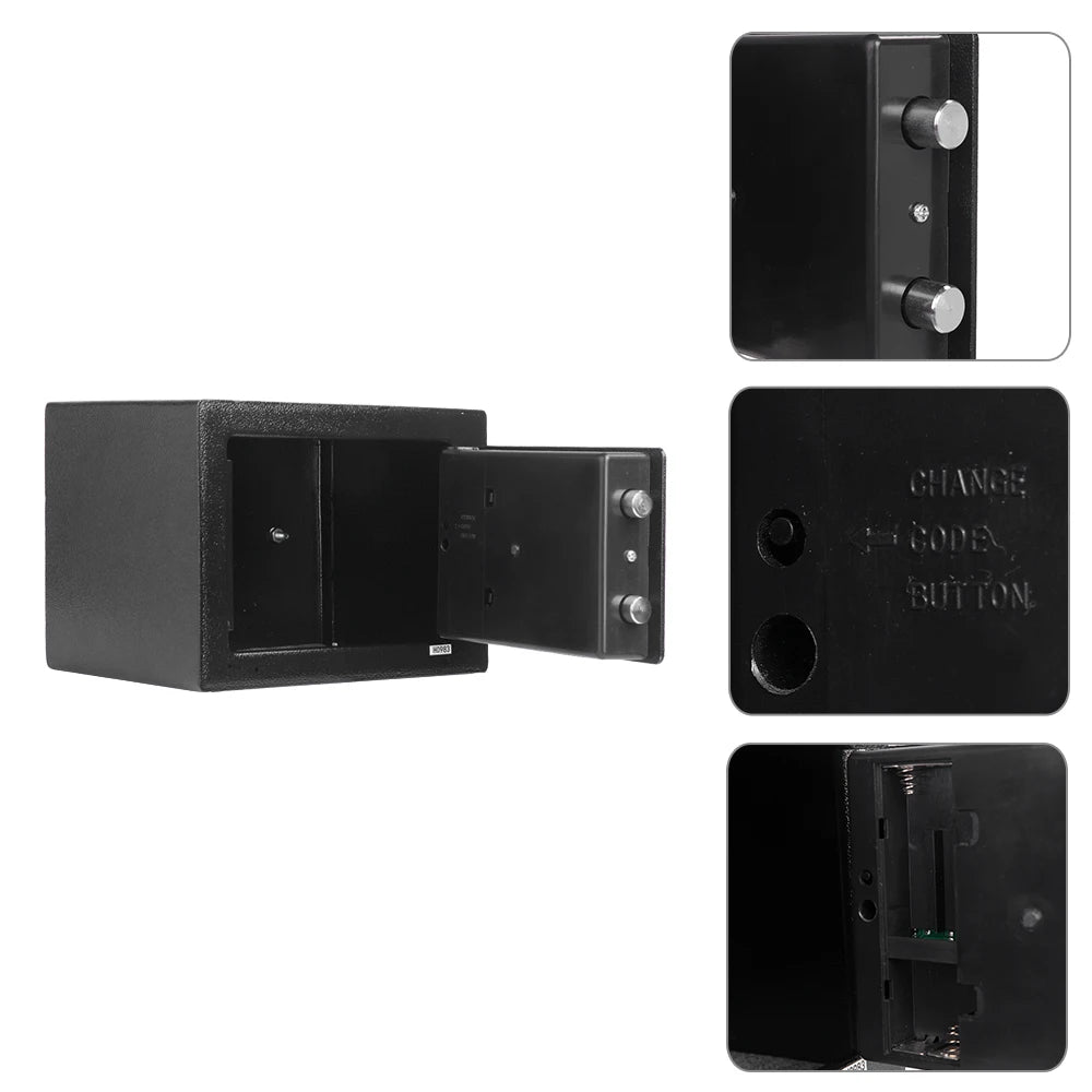 Mini Wall-in Style Electronic Code Metal Steel Box Safe Case 17EF Black