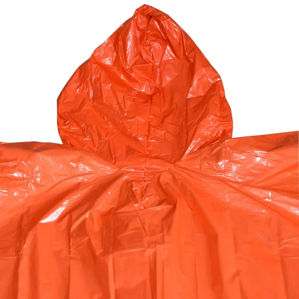 Emergency Water Proof Raincoat Aluminum Film Disposable Poncho Cold Insulation Rainwear Blankets Survival Tool Camping Equipment