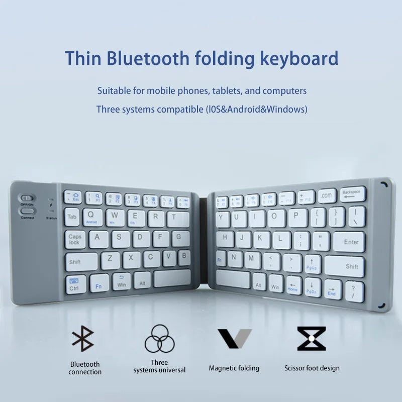 XIAOMI Dual Folding Bluetooth Keyboard For IOS Android Windows Office MINI Wireless Keyboard Storage Three Systems Universal