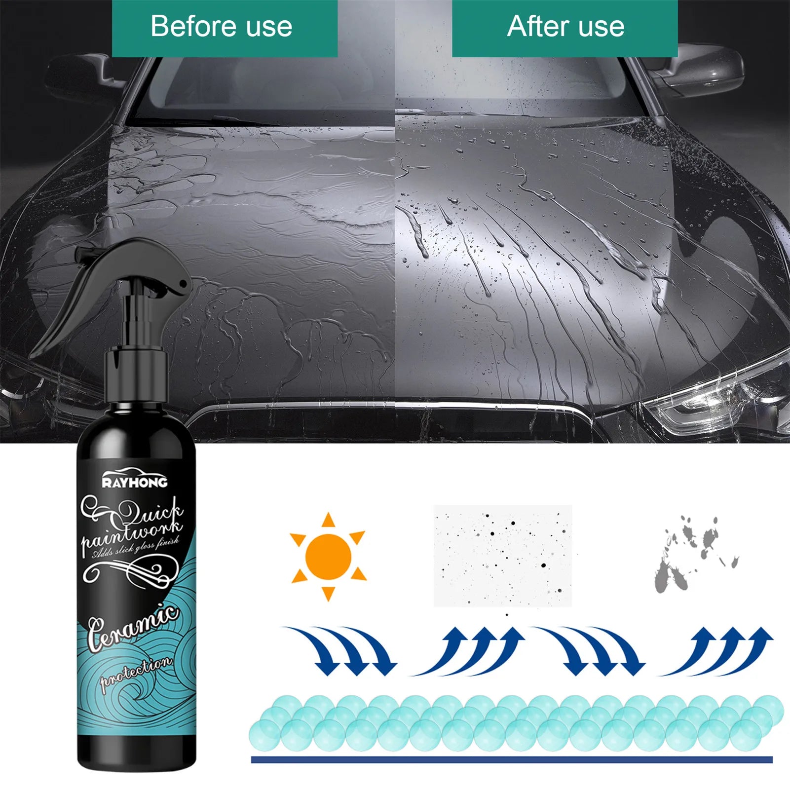 100ml Car Ceramic Coating Spray Hydrophobic Polish Nano Coating Agent Automotive Crystal Plating For Auto Scratch Repair Coating