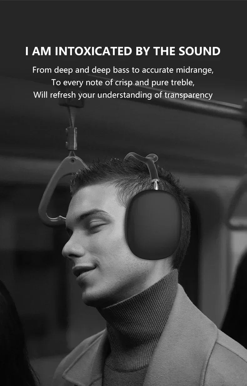 NEW P9 Pro Max Wireless Bluetooth Headphones Noise Cancelling Earphones Mic Sports Gaming TF Card Slot Headset for Apple