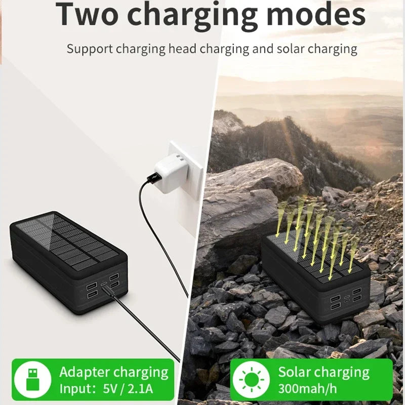 Xiaomi Solar Power Bank 100000mAh Large Capacity External Battery Mobile Phone Wireless Fast Charging Mobile Phone Accessories