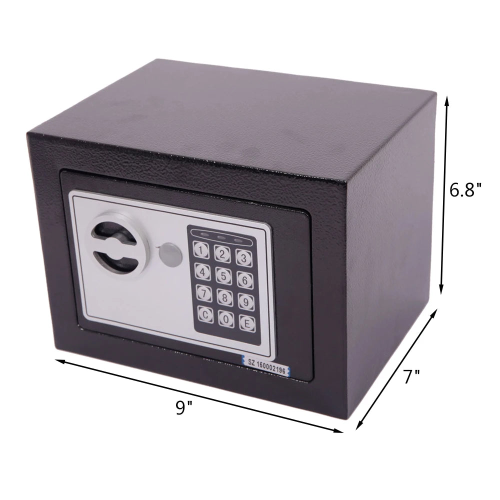 Mini Wall-in Style Electronic Code Metal Steel Box Safe Case 17EF Black