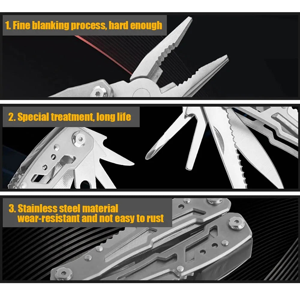 Folding Multi-tool Pocket Knife Pliers Mini Portable Fold Outdoor Hunting Survival Rescue Tactical Multipurpose Repair Tool