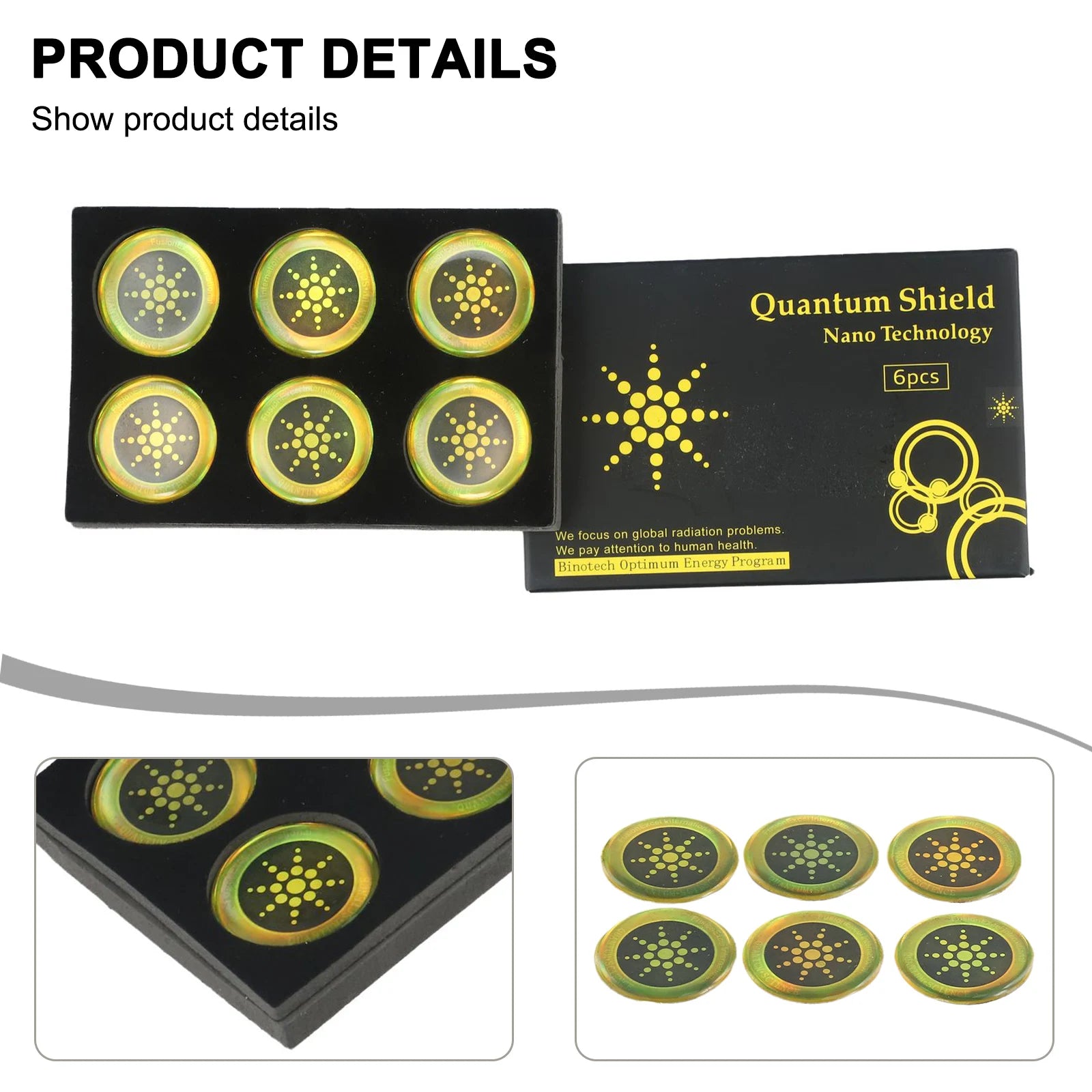 Quantum Anti Radiation Shield 5G EMF Protection - Phones Laptops - 6 Stickers Computer Radiation Protection Shield Sticker